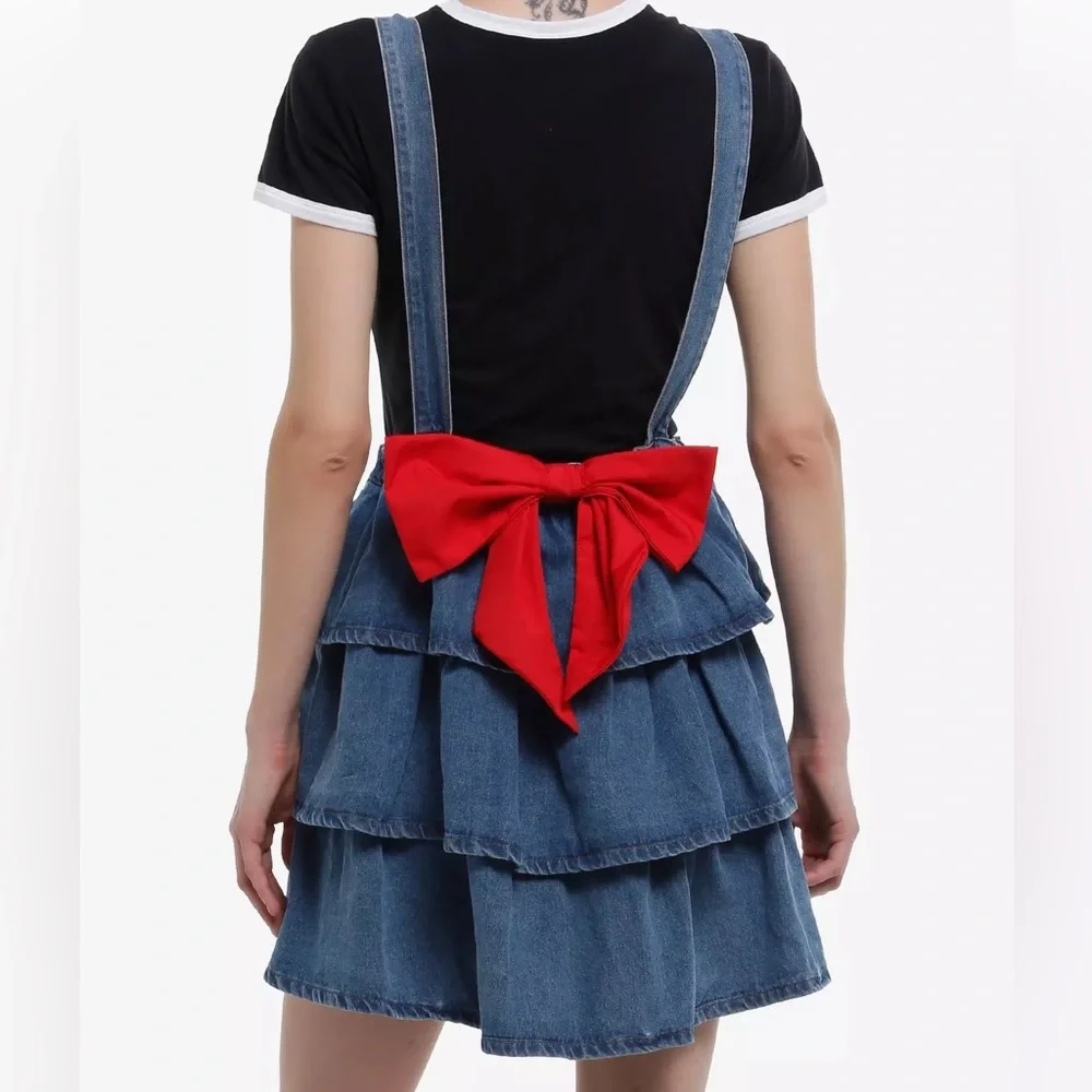 Studio Ghibli Kiki's Delivery Service Jiji‎ Bow Denim Skirtall Hot Topic